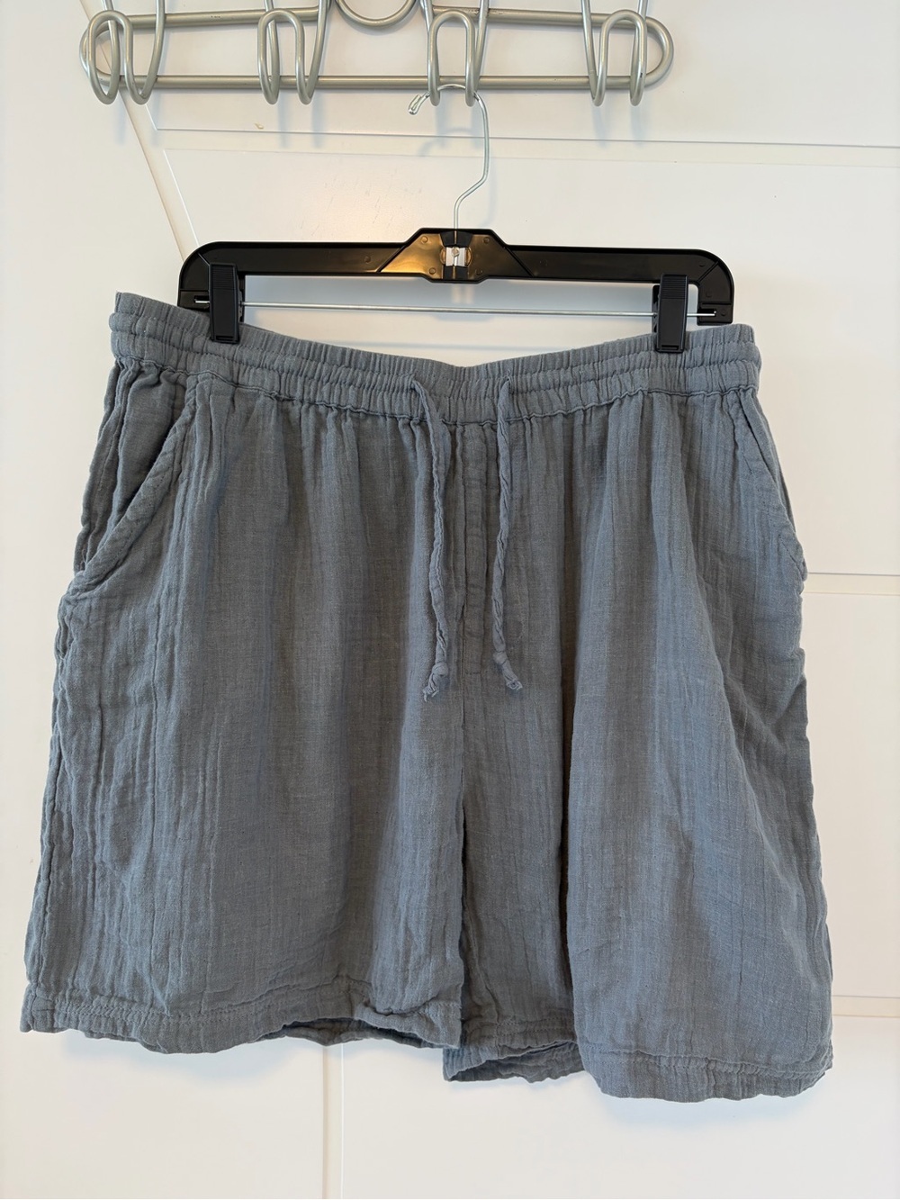 Men’s Linen Blend Drawstring Shorts Coastal Beach Vacation Resort Size L